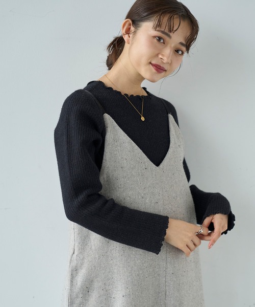 mil(ミル)の「ウールライクツイード バックリボン キャミワンピース【585104】(ワンピース・レディース・モカ/ライトグレー・FREE/XS/S)」の20枚目の写真