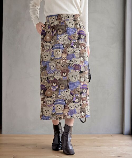 rps（アールピーエス）の「ゴブランタイトスカート（スカート・レディース・ブラック/ブラウン/アイボリー/ブラック系その他2・フリー）」の4枚目の写真