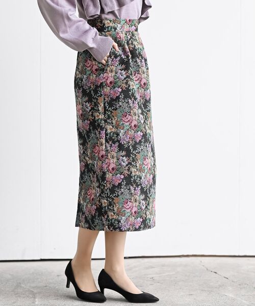 rps（アールピーエス）の「ゴブランタイトスカート（スカート・レディース・ブラック/ブラウン/アイボリー/ブラック系その他2・フリー）」の3枚目の写真