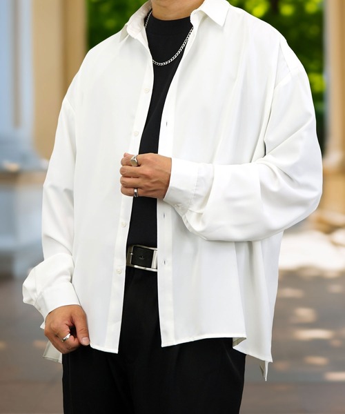 Burner(バーナー)の「【GROOVY STORE】バルーン袖ルーズレギュラーカラーシャツ(シャツ/ブラウス・メンズ・ブラック/オフホワイト/スミクロ/ダークブラウン系/バーガンディー・M/L)」の6枚目の写真