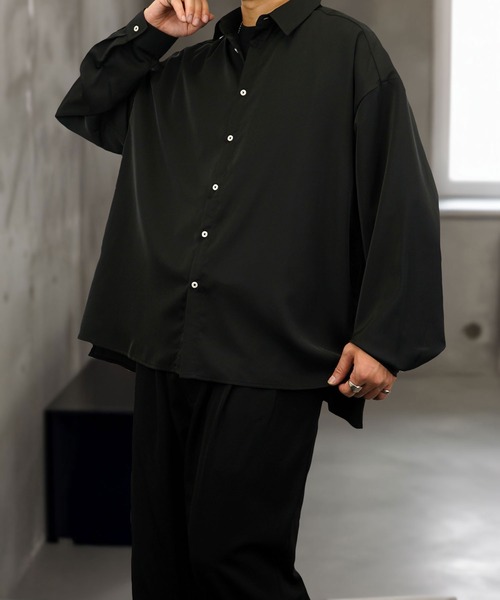 Burner(バーナー)の「【GROOVY STORE】バルーン袖ルーズレギュラーカラーシャツ(シャツ/ブラウス・メンズ・ブラック/オフホワイト/スミクロ/ダークブラウン系/バーガンディー・M/L)」の14枚目の写真