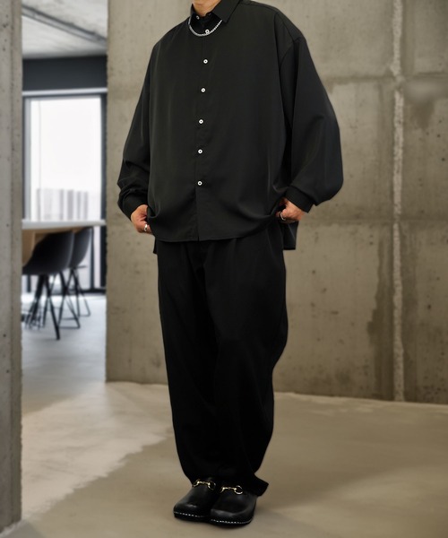 Burner(バーナー)の「【GROOVY STORE】バルーン袖ルーズレギュラーカラーシャツ(シャツ/ブラウス・メンズ・ブラック/オフホワイト/スミクロ/ダークブラウン系/バーガンディー・M/L)」の16枚目の写真