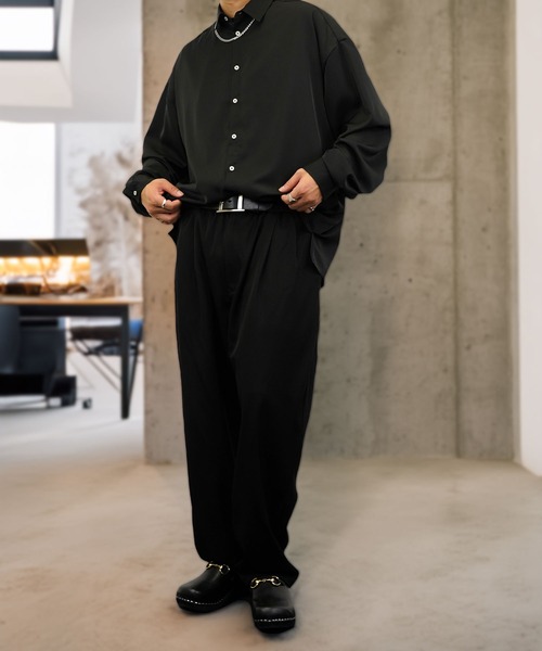 Burner(バーナー)の「【GROOVY STORE】バルーン袖ルーズレギュラーカラーシャツ(シャツ/ブラウス・メンズ・ブラック/オフホワイト/スミクロ/ダークブラウン系/バーガンディー・M/L)」の17枚目の写真