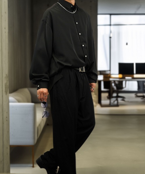 Burner(バーナー)の「【GROOVY STORE】バルーン袖ルーズレギュラーカラーシャツ(シャツ/ブラウス・メンズ・ブラック/オフホワイト/スミクロ/ダークブラウン系/バーガンディー・M/L)」の18枚目の写真