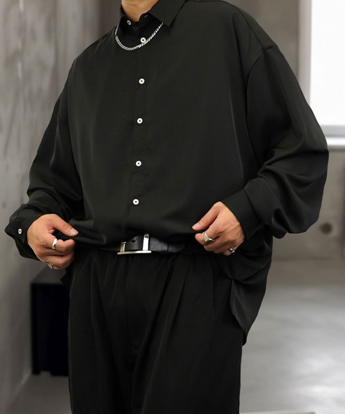 Burner(バーナー)の「【GROOVY STORE】バルーン袖ルーズレギュラーカラーシャツ(シャツ/ブラウス・メンズ・ブラック/オフホワイト/スミクロ/ダークブラウン系/バーガンディー・M/L)」の12枚目の写真