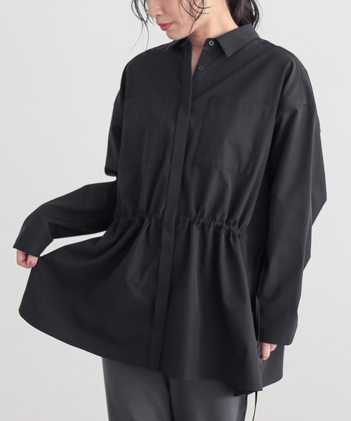 for/c(フォーシー)の「ウエストドロストシャツ【サスティナブル】(シャツ/ブラウス・レディース・ブラック/オフホワイト・M/L)」の12枚目の写真