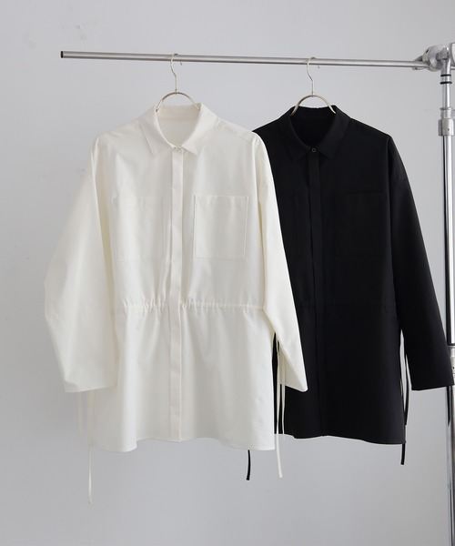 for/c(フォーシー)の「ウエストドロストシャツ【サスティナブル】(シャツ/ブラウス・レディース・ブラック/オフホワイト・M/L)」の21枚目の写真