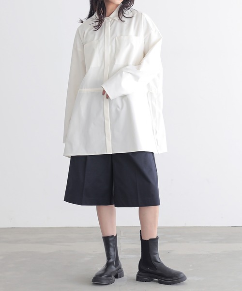 for/c(フォーシー)の「ウエストドロストシャツ【サスティナブル】(シャツ/ブラウス・レディース・ブラック/オフホワイト・M/L)」の7枚目の写真