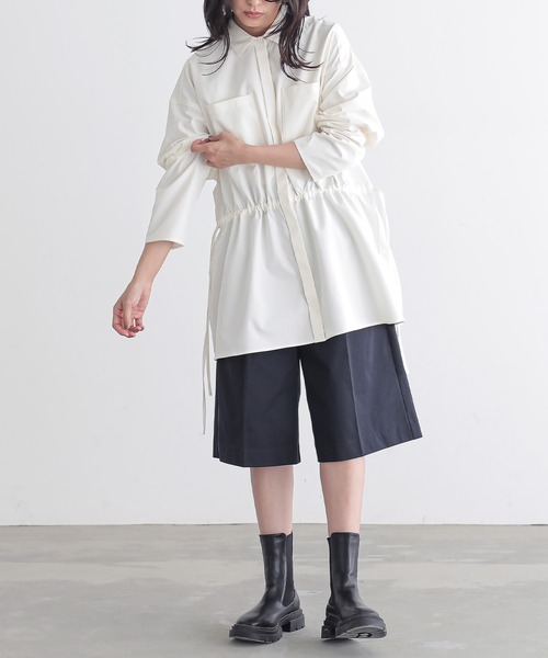 for/c(フォーシー)の「ウエストドロストシャツ【サスティナブル】(シャツ/ブラウス・レディース・ブラック/オフホワイト・M/L)」の11枚目の写真