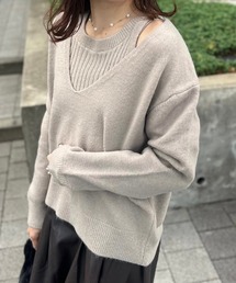 3wayセットアップ ウール混セーター