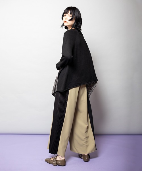 OSMOSIS（オズモーシス）の「アシンメトリーニットプルオーバー（ニット/セーター・レディース・ピンク/ブラック系その他/ブラック/アイボリー・ONE SIZE）」の11枚目の写真