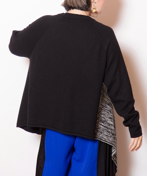 OSMOSIS（オズモーシス）の「アシンメトリーニットプルオーバー（ニット/セーター・レディース・ピンク/ブラック系その他/ブラック/アイボリー・ONE SIZE）」の18枚目の写真