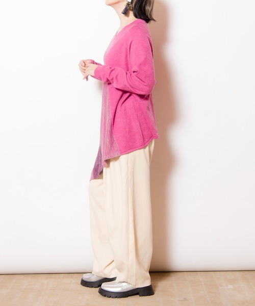 OSMOSIS（オズモーシス）の「アシンメトリーニットプルオーバー（ニット/セーター・レディース・ピンク/ブラック系その他/ブラック/アイボリー・ONE SIZE）」の22枚目の写真