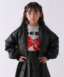 repipi armario（レピピ アルマリオ）の「【10C REPIPI】フェイクレザーフードブルゾン（ブルゾン・キッズ）」
