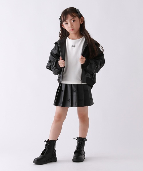 repipi armario(レピピ アルマリオ)の「【10C REPIPI】フェイクレザーフードブルゾン(ブルゾン・キッズ・ブラック・130㎝/110㎝/120㎝)」の3枚目の写真