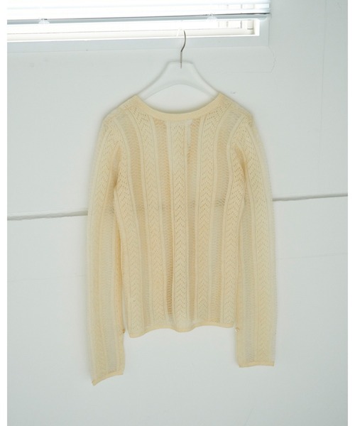 anuke（アンヌーク）の「Sheer Ribbon Knit（ニット/セーター）」 - WEAR
