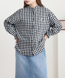 多釦袖ギャザーブラウス