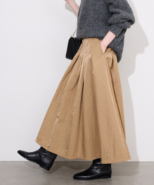 Graphpaper 新品 Wide Stripe Wool Pleated Skirt GL201-40009 00 定価
