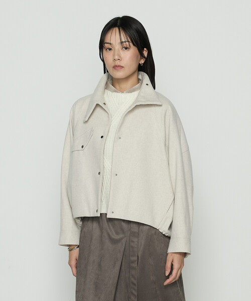 Gabardine K.T（ギャバジンケーティー）の「やわらかメルトン スタンドカラーブルゾン（ブルゾン・レディース・ブラック/グレー/ライトベージュ・9号）」の3枚目の写真