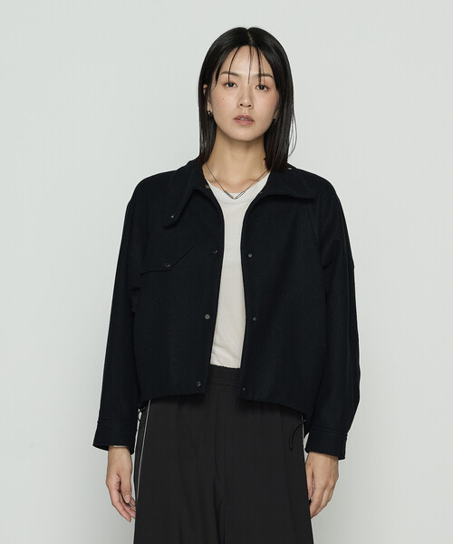 Gabardine K.T（ギャバジンケーティー）の「やわらかメルトン スタンドカラーブルゾン（ブルゾン・レディース・ブラック/グレー/ライトベージュ・9号）」の5枚目の写真