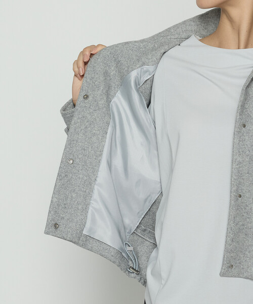 Gabardine K.T（ギャバジンケーティー）の「やわらかメルトン スタンドカラーブルゾン（ブルゾン・レディース・ブラック/グレー/ライトベージュ・9号）」の16枚目の写真