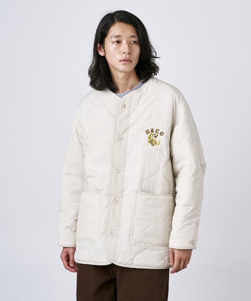 B.C STOCK（ベーセーストック）の「HYO-HYO リップストップナイロン キルティングブルゾン（ミリタリージャケット・メンズ・カーキ/アイボリー/ブラック/ブラウン・FREE）」の2枚目の写真