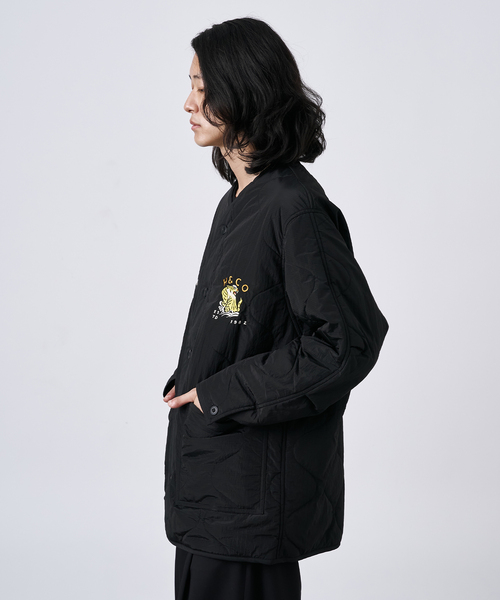 B.C STOCK（ベーセーストック）の「HYO-HYO リップストップナイロン キルティングブルゾン（ミリタリージャケット・メンズ・カーキ/アイボリー/ブラック/ブラウン・FREE）」の10枚目の写真