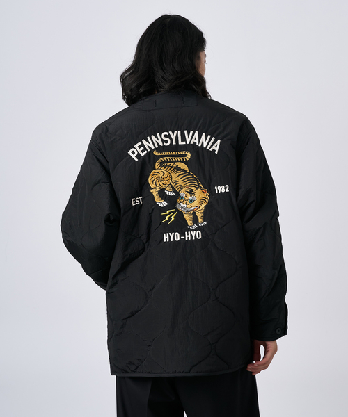 B.C STOCK（ベーセーストック）の「HYO-HYO リップストップナイロン キルティングブルゾン（ミリタリージャケット・メンズ・カーキ/アイボリー/ブラック/ブラウン・FREE）」の11枚目の写真