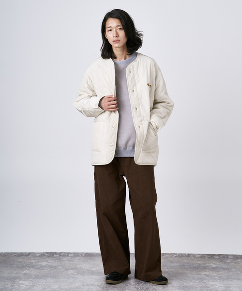 B.C STOCK（ベーセーストック）の「HYO-HYO リップストップナイロン キルティングブルゾン（ミリタリージャケット・メンズ・カーキ/アイボリー/ブラック/ブラウン・FREE）」の12枚目の写真