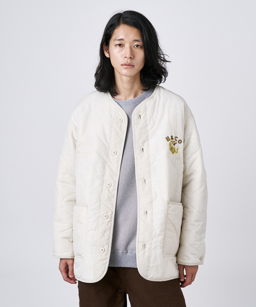 B.C STOCK（ベーセーストック）の「HYO-HYO リップストップナイロン キルティングブルゾン（ミリタリージャケット・メンズ・カーキ/アイボリー/ブラック/ブラウン・FREE）」の13枚目の写真