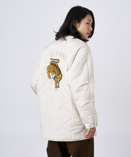 B.C STOCK（ベーセーストック）の「HYO-HYO リップストップナイロン キルティングブルゾン（ミリタリージャケット・メンズ・カーキ/アイボリー/ブラック/ブラウン・FREE）」の15枚目の写真