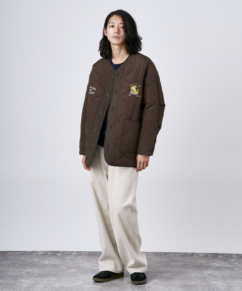 B.C STOCK（ベーセーストック）の「HYO-HYO リップストップナイロン キルティングブルゾン（ミリタリージャケット・メンズ・カーキ/アイボリー/ブラック/ブラウン・FREE）」の16枚目の写真