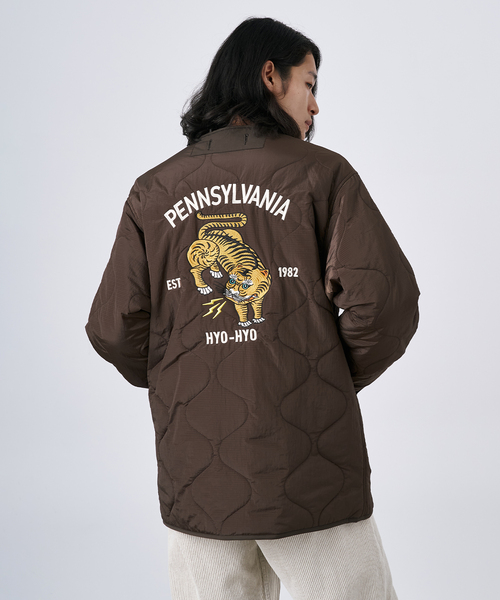 B.C STOCK（ベーセーストック）の「HYO-HYO リップストップナイロン キルティングブルゾン（ミリタリージャケット・メンズ・カーキ/アイボリー/ブラック/ブラウン・FREE）」の19枚目の写真