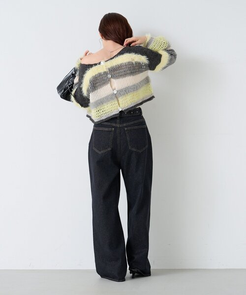 Kastane（カスタネ）の「【セットアップ対応/2サイズ展開/低身長サイズ】ビジュー付きデニムパンツ（デニムパンツ・レディース・ブラウン/ブラック/インディゴブルー・0/1）」の12枚目の写真