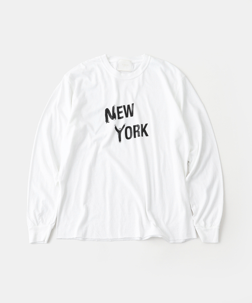 TODAY edition(トゥデイエディション)の「TODAY edition / トゥデイエディション NEW YORK LS TEE(Tシャツ/カットソー・メンズ・ホワイト/チャコールグレー・MEDIUM/LARGE)」の2枚目の写真