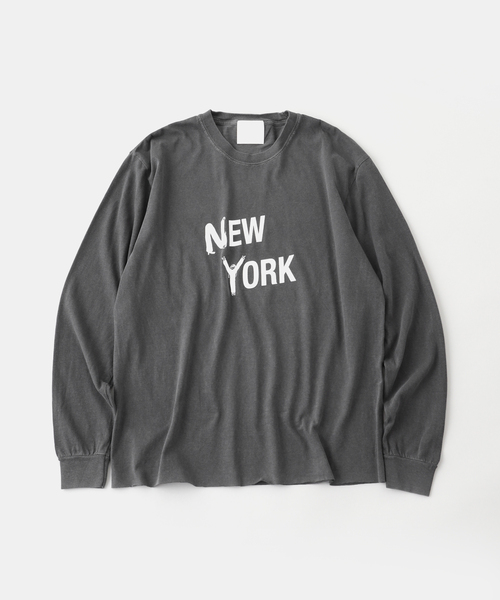 TODAY edition(トゥデイエディション)の「TODAY edition / トゥデイエディション NEW YORK LS TEE(Tシャツ/カットソー・メンズ・ホワイト/チャコールグレー・MEDIUM/LARGE)」の1枚目の写真