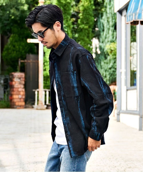 CavariA（キャバリア）の「『CavariA/キャバリア』ムラプリントシャツ（シャツ/ブラウス・メンズ・ブルー/グレー・L/M）」の7枚目の写真