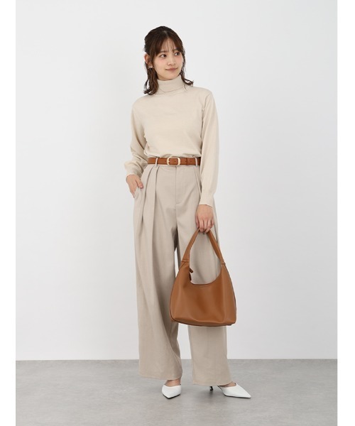 Edit Sheen（エディットシーン）の「ソフトタッチホーボーバッグ（ショルダーバッグ・レディース・キャメル/ベージュ/ブラック・FREE）」の5枚目の写真