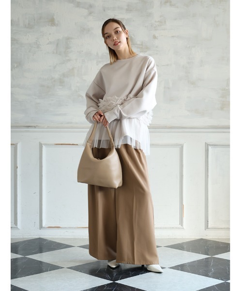 Edit Sheen（エディットシーン）の「ソフトタッチホーボーバッグ（ショルダーバッグ・レディース・キャメル/ベージュ/ブラック・FREE）」の13枚目の写真