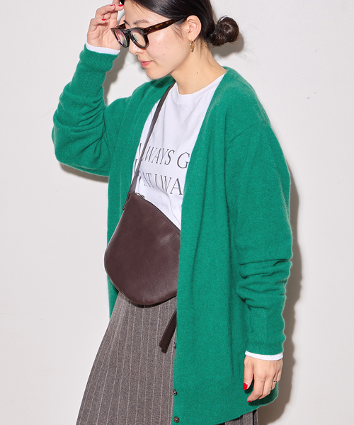 あい　　　マルティニーク　ラクーン　カーディガン　グリーン ラクーンMIX Vネックカーディガン（カーディガン/ボレロ）｜journal