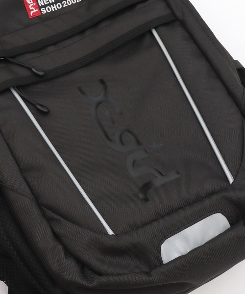 X-girl Stages（エックスガールステージス）の「ロゴ& リフレクターパイピングバックパック（バックパック/リュック・キッズ・ラベンダー/ブラック/ライトブルー・F）」の7枚目の写真