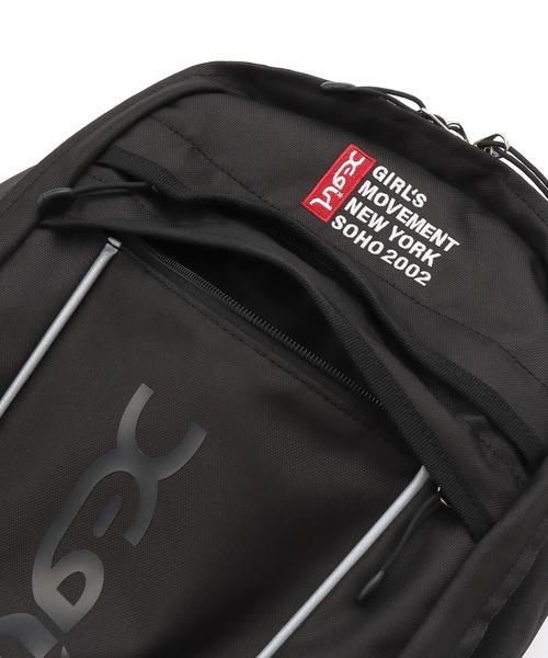 X-girl Stages（エックスガールステージス）の「ロゴ& リフレクターパイピングバックパック（バックパック/リュック・キッズ・ラベンダー/ブラック/ライトブルー・F）」の9枚目の写真
