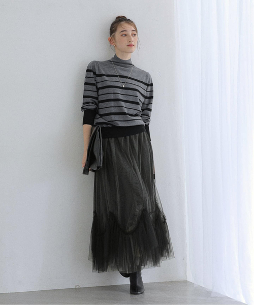 La TOTALITE（ラトータリテ）の「【洗える】ウォッシャブルウールフレンチボーダーニット（ニット/セーター・レディース・チャコールグレー/ブラック・FREE）」の17枚目の写真