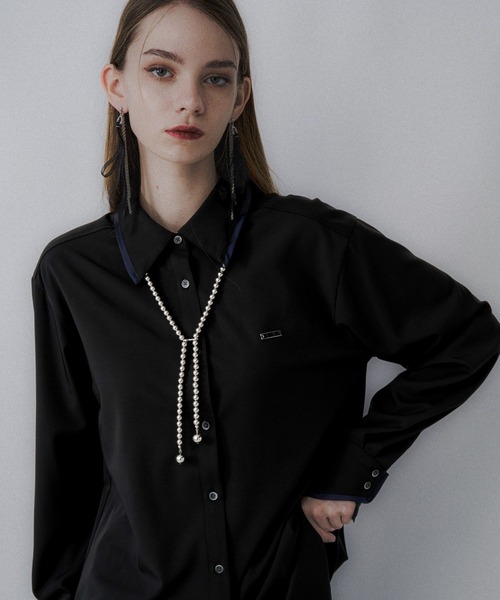 HARE（ハレ）の「ポイントカラーシャツ(HARE)（シャツ/ブラウス・レディース・ホワイト/グリーン/ブラック・FREE）」の2枚目の写真