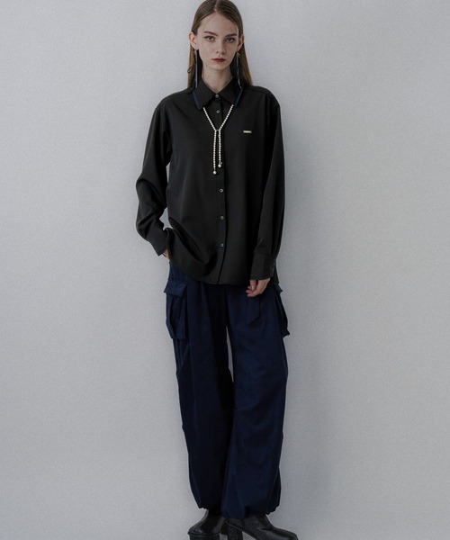 HARE（ハレ）の「ポイントカラーシャツ(HARE)（シャツ/ブラウス・レディース・ホワイト/グリーン/ブラック・FREE）」の5枚目の写真