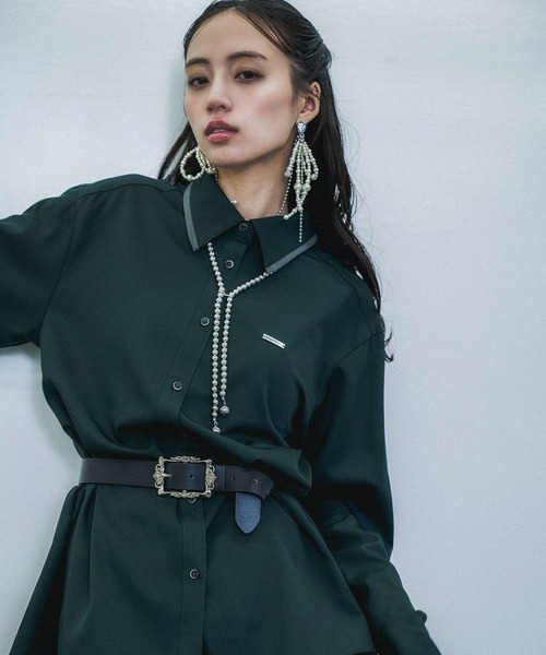 HARE（ハレ）の「ポイントカラーシャツ(HARE)（シャツ/ブラウス・レディース・ホワイト/グリーン/ブラック・FREE）」の15枚目の写真