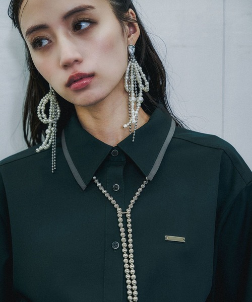 HARE（ハレ）の「ポイントカラーシャツ(HARE)（シャツ/ブラウス・レディース・ホワイト/グリーン/ブラック・FREE）」の16枚目の写真