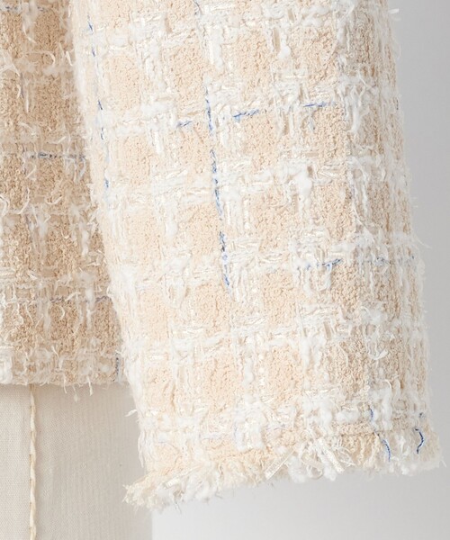 ファンシー ツイードライク ポケット ノーカラー ジャケット（ノー