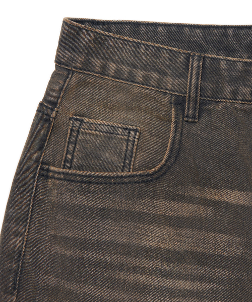 NOMANUAL（NOMANUAL）の「B.C.L DENIM PANTS - WASHED BROWN（デニムパンツ・レディース・その他・SMALL/MEDIUM/LARGE）」の5枚目の写真