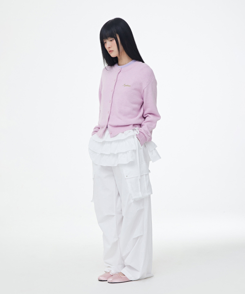 Frill Layered Skirt Pants (white)